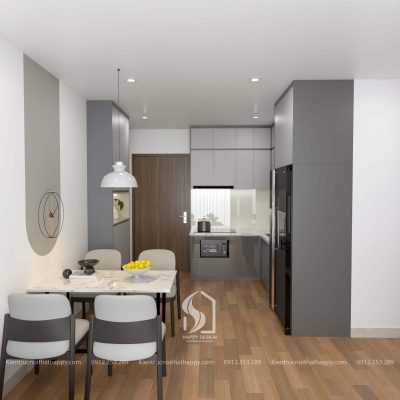 Thiết kế thi công căn hộ 2 phòng ngủ 1 vệ sinh
